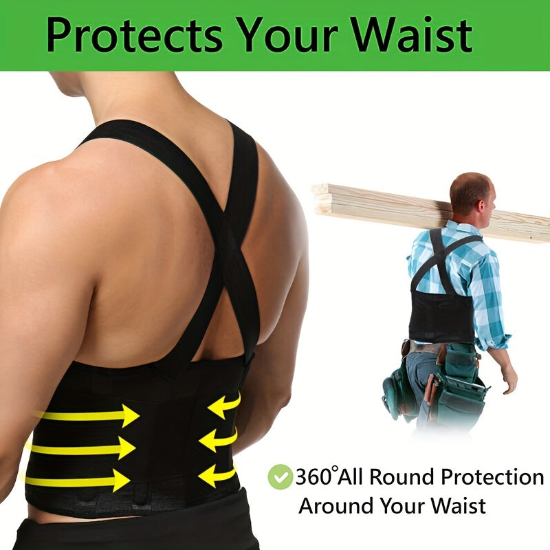Heavy Duty Weight Lift Lumbar Back Support Belt Brace Suspender