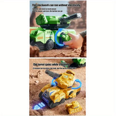 Rotating Tank Toy Puzzle with 6 Colorful Axes, Durable ABS Plastic