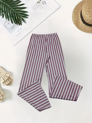 Stripe Print Flare Leg Pants Loose Pants For Spring & Fall