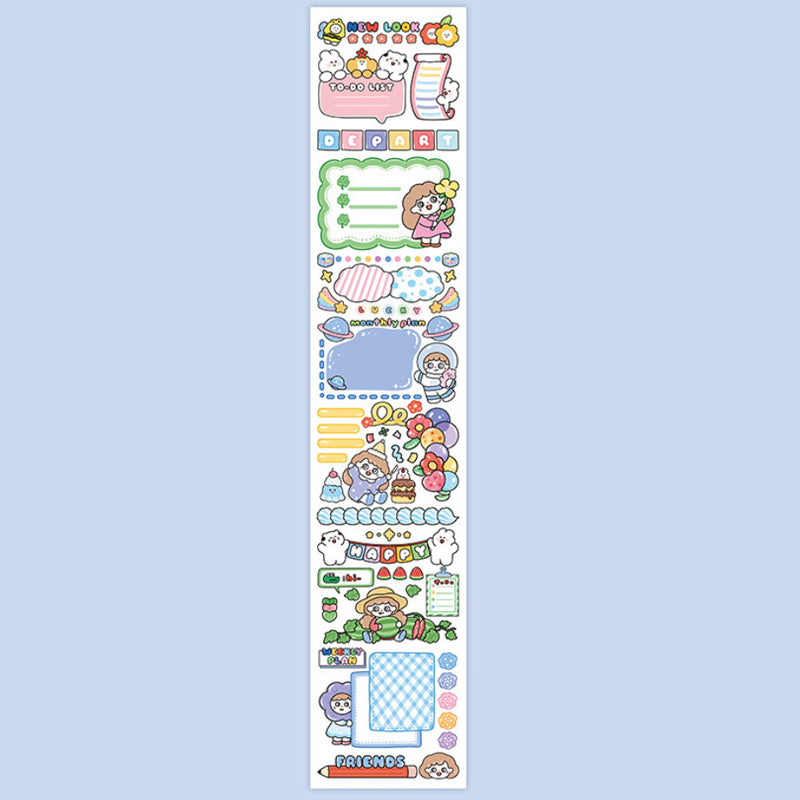 Cartoon Holographic Sticker Long Strap Tape 4pcs 13.78in 2.76in