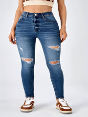 Women's Cut Out Skinny Denim Pants