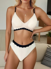 Colorblock Bra & Panties Lingerie Set