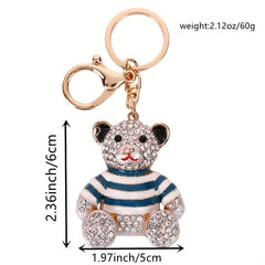 Bear Rhinestone Keychain Pendant Jewelry Bag Ornament