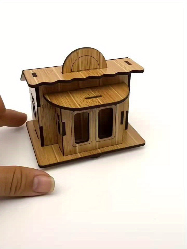 Wooden 3D Puzzle Architectural Model DIY Laser Cutting Kit Educational