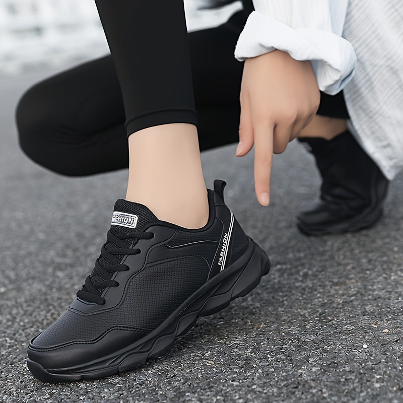Waterproof Low Top Sneakers Lightweight Solid Running Shoes
