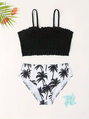 2pcs Girls Bikini Swimwear Set Cami Top Floral Briefs Summer Gift