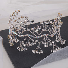 Rhinestone Beaded Wedding Headpiece Bridal Headband With Crystal