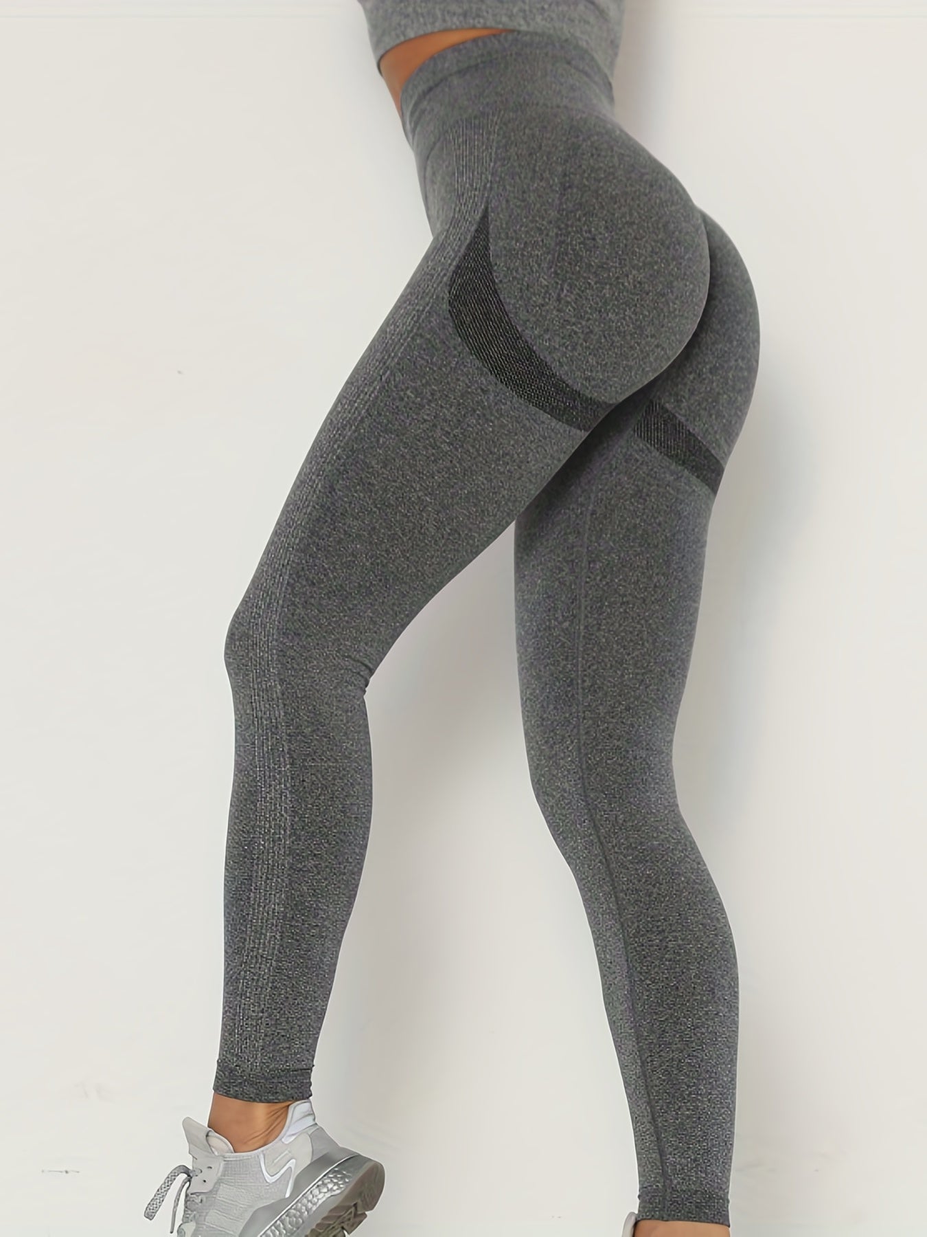 Women's Fitness Stretchy Sport Leggings Solid Tummy Control Tight Pan