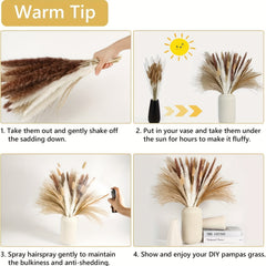 100pcs Dried Pampas Grass Decor for Boho Weddings