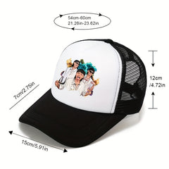 Men's Cartoon Print Baseball Hat Hip Hop Sunshade Dad Truck Hat