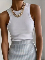 Solid Tank Top Casual Sleeveless Top Women's Clothing
