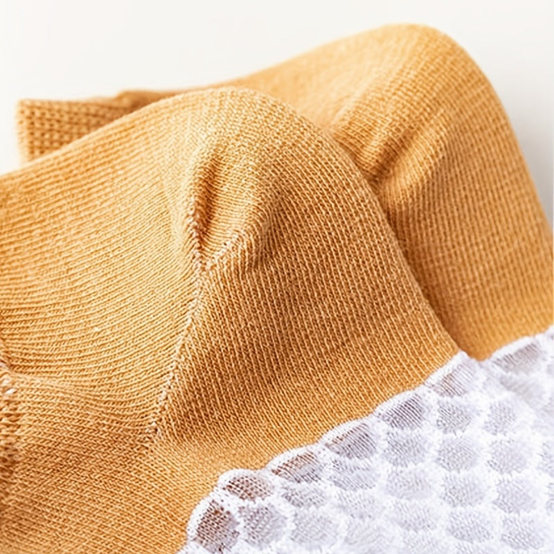 Girls Non-slip Invisible Heeled Socks Breathable Mesh Low Cut Ankle