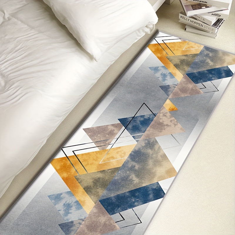 Geometric Non Slip Rug Washable Laundry Room Bedroom Carpet