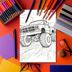 Fun Truck Coloring Book - Birthday, Christmas, Halloween Gift