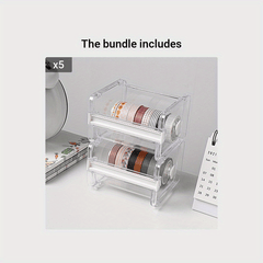 Tape Cutter Set Transparent Tape Holder Dispenser Office Stationery