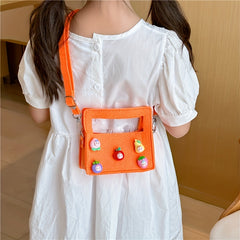 Kids Toddlers Messenger Bag 3D Cartoon Fruit Portable Candy Coin Purse