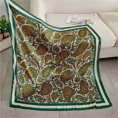 Floral Print Silk Square Scarf Bandana for Women