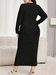Ribbed Long Sleeve Lounge Dress