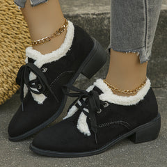 Plush Lined Thermal Furry Snow Boots Warm Snow Shoes