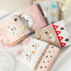 Cartoon Animal Print Socks & Low Cut Ankle Socks Women's Stockings