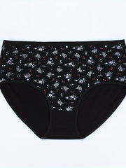 3 Pack Women's Plus Size Ditsy Floral Print High Stretch Briefs