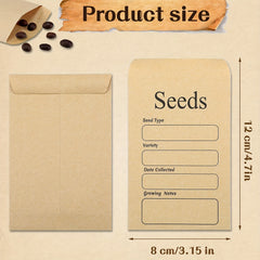50pcs Resealable Seed Envelopes 8 x 11.99 cm with Seed Collecting Template