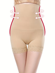 Lace Trim High Waist Tummy Control Panties
