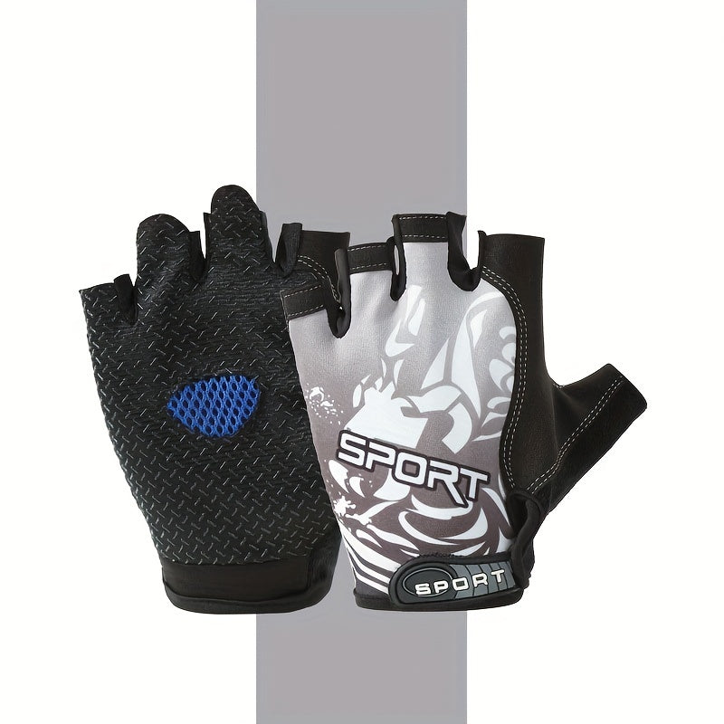 Breathable Half Finger Cycling Gloves Men Women Non Slip Shock Absorbent