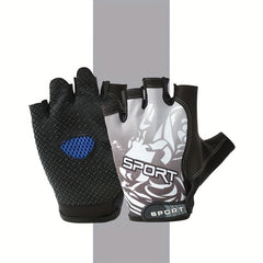 Breathable Half Finger Cycling Gloves Men Women Non Slip Shock Absorbent