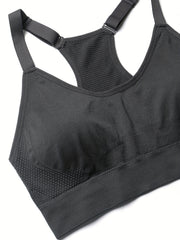 2 Pack Plus Size Sports Bra Set Solid Wireless Racer Back Yoga Gym Bralette 2pcs