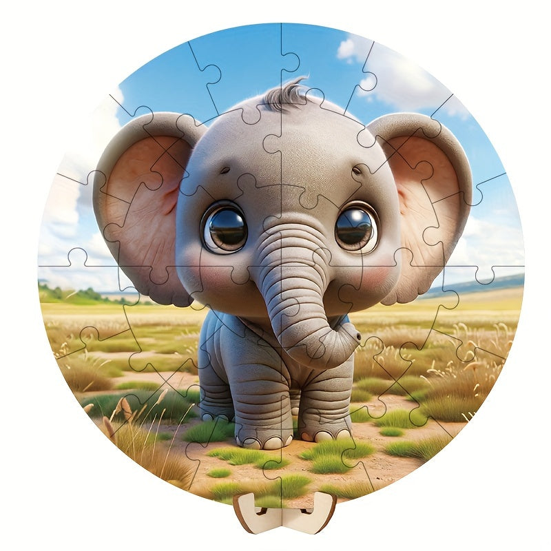 28pcs Magnetic Round Animal Puzzle Toys for Kids Educational