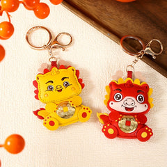 Chinese Zodiac Dragon PU Leather Keychain Backpack Pendant Year Gift