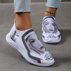 Women's Pumpkin Pattern Sneakers Halloween Shoes