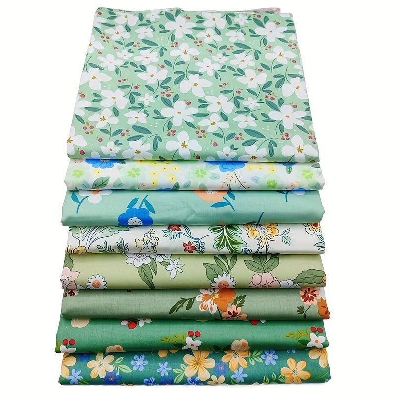 8pcs 9.8in Square Cotton Patterned Sewing Fabric Quilting DIY Scrapbooking