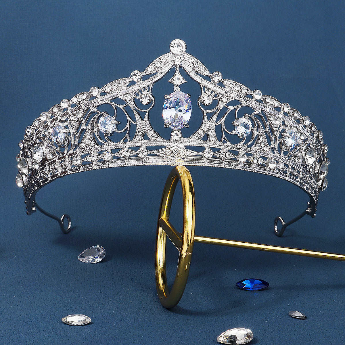 Wedding Bride Silver Crystal Tiara Crown Headband