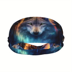 Wolf Print Sports Headband Sweat Wicking Stretchy Breathable