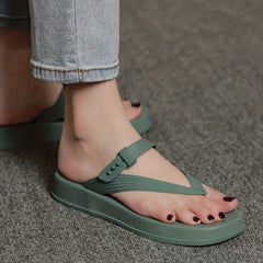 Women's Platform Flip Flops Open Toe Casual Slippers