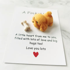 Pocket Hug Card Dog Polyresin Easter Graduation