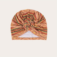 Yellow Boho Floral Twist Turban Cap Pre Tied Bonnet Women Headwrap