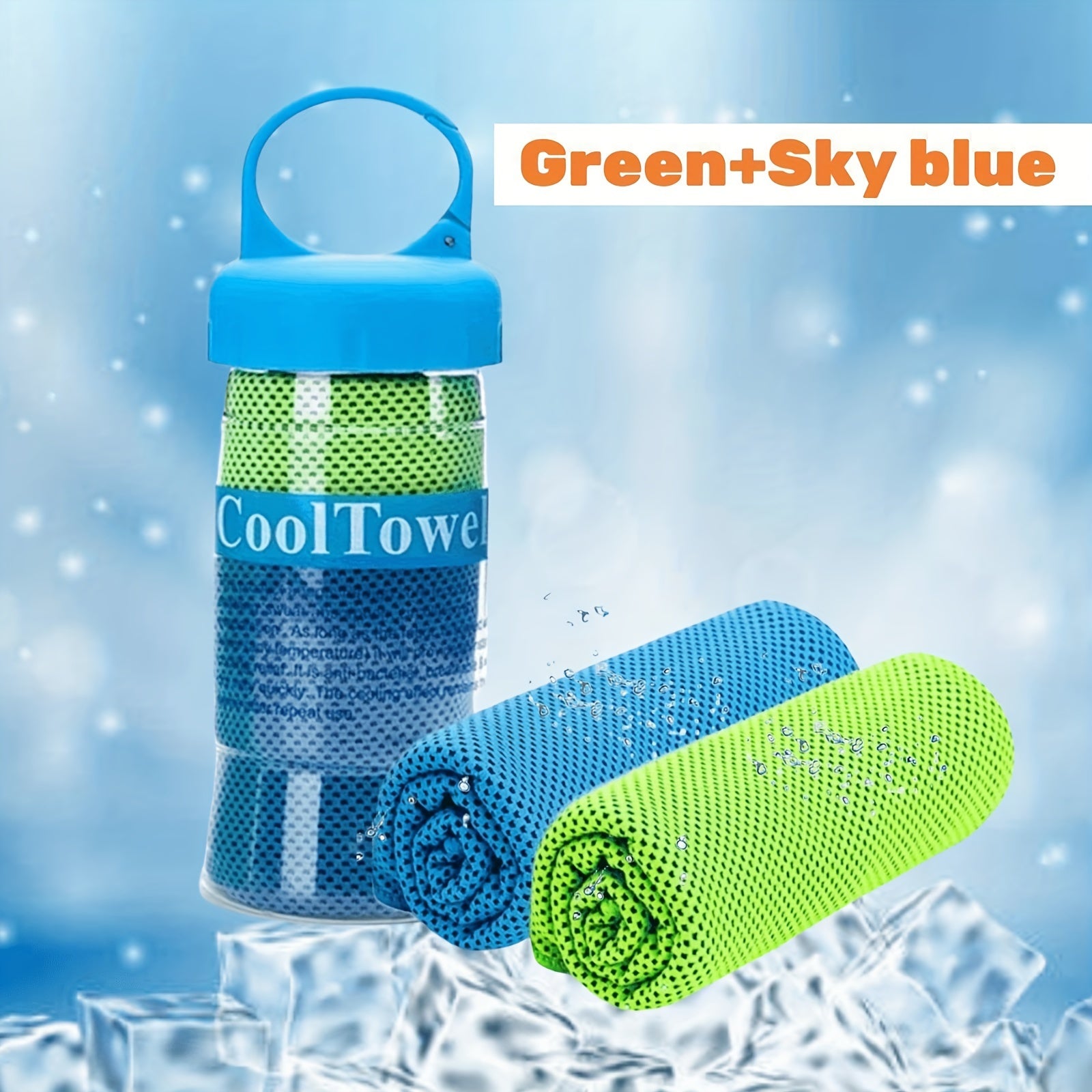 2pcs Superfiber Cooling Towels for Yoga Running Fitness Golf Camping