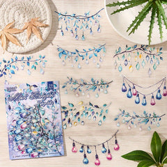 20pcs Retro Colorful LED Strip Stickers Transparent Waterproof for Scrapbooking