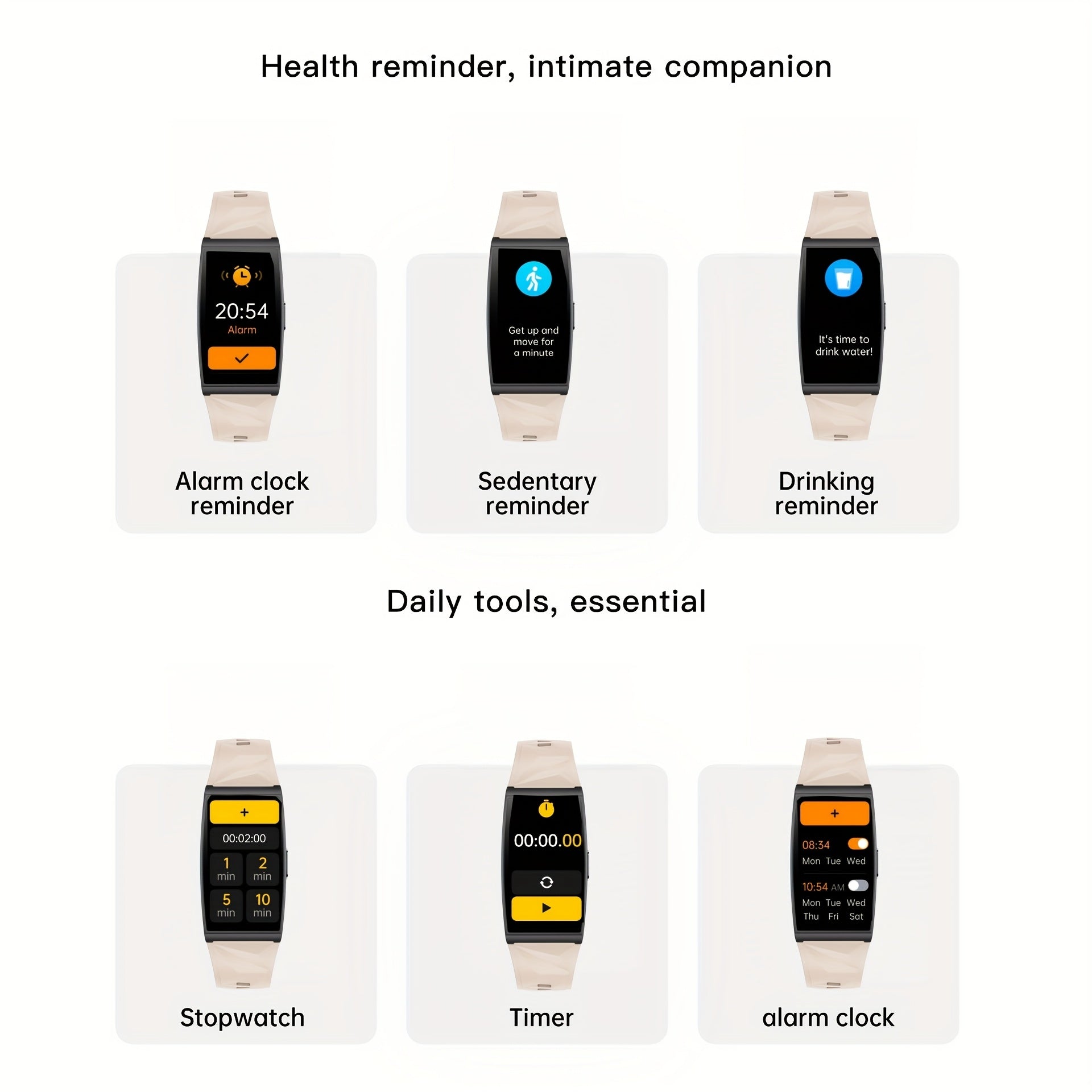 Unisex Smartwatch Fitness Tracker Music Control Call Message Notifications