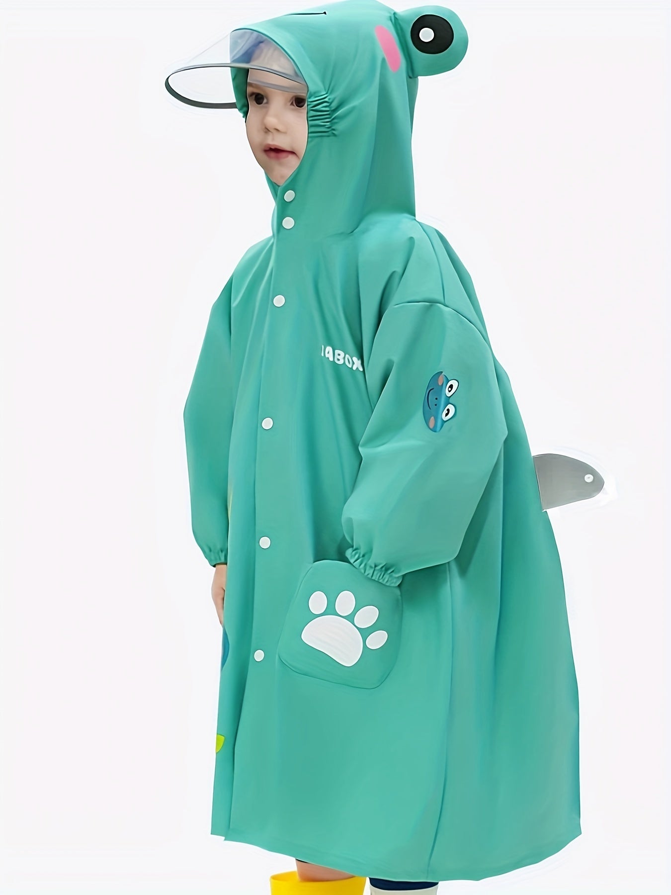 Kids Cartoon Frog Reusable Raincoat - Stay Dry and Stylish