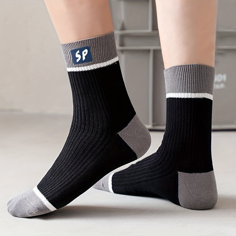 5 Pairs Letter Print Socks Breathable Women's Mid Tube Stockings