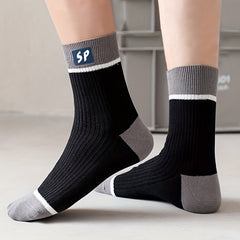 5 Pairs Letter Print Socks Breathable Women's Mid Tube Stockings