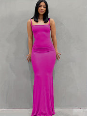 Women's Backless Bodycon Maxi Dress