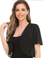 Casual Cardigan Women Solid Short Sleeve Cover Up