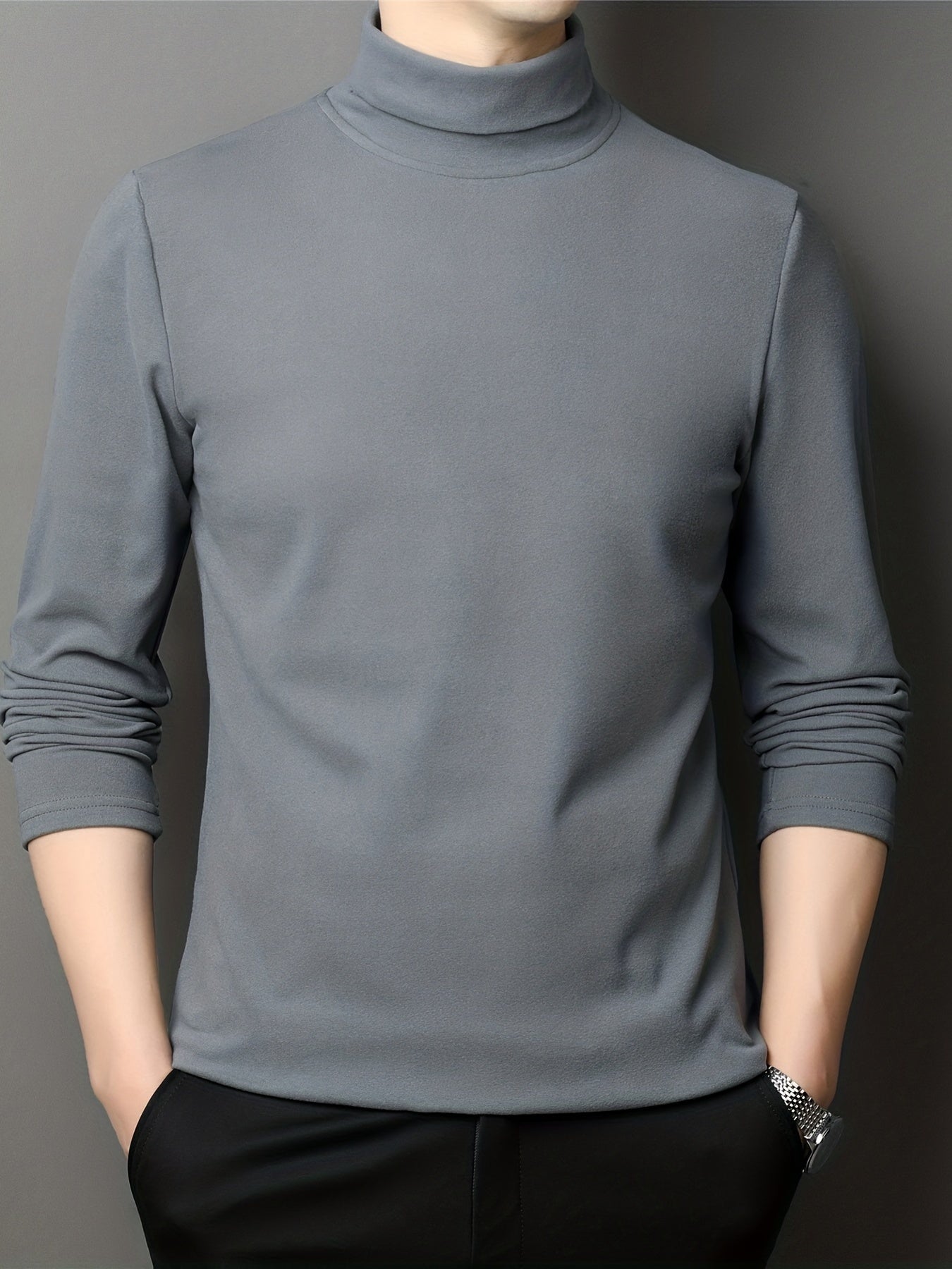 COODRONY Solid Knitted Sweater Men's Warm Turtleneck Pullover For Fall Winter
