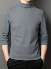 COODRONY Solid Knitted Sweater Men's Warm Turtleneck Pullover For Fall Winter