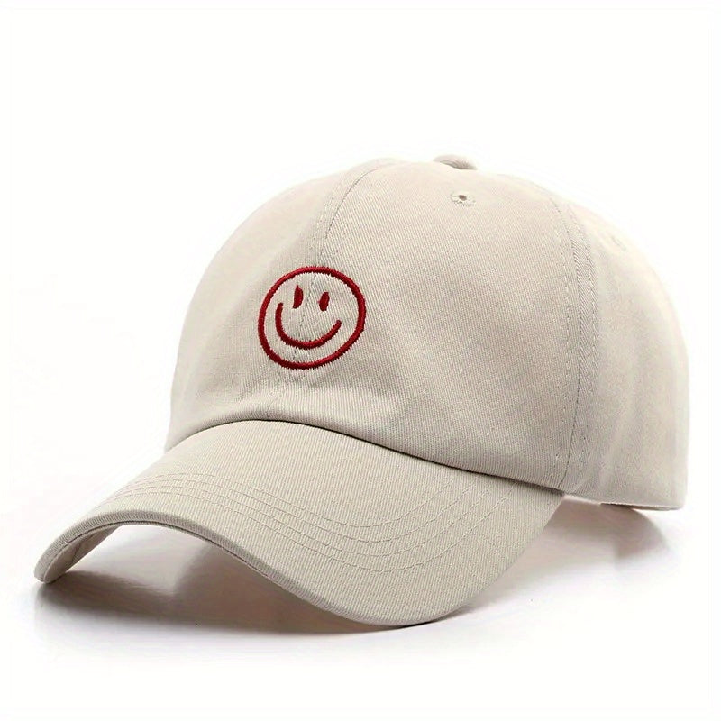 Smiling Face Embroidery Baseball Cap Unisex Dad Hat
